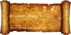 Kloiber Alex névjegykártya